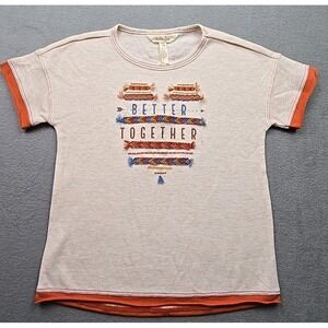 Matilda Jane Girls‎ Size 6 Waffle Tshirt "Better Together" Orange, Blue, Red